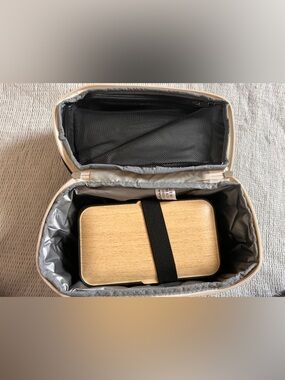 Gemline Black Lunch Bag with Cream Trim and Handles